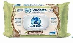 Sano E Bello Salviette Detergenti Maxi Burro Di Karité Per Cani/Gatti 50 Pezzi-2