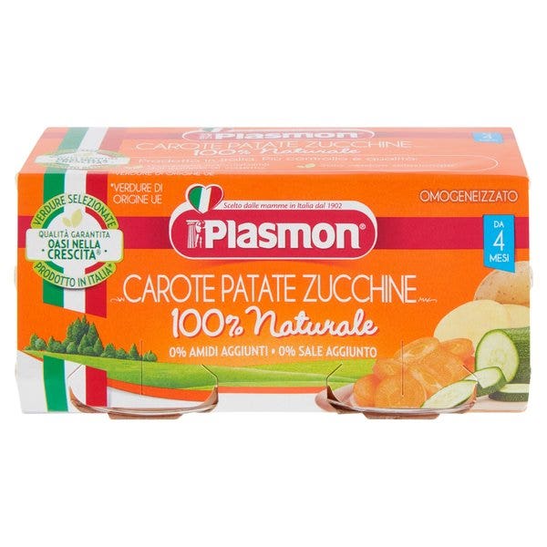 Plasmón Homogeneizado Zanahorias Patatas Calabacín 4x80g 4 Meses +-2
