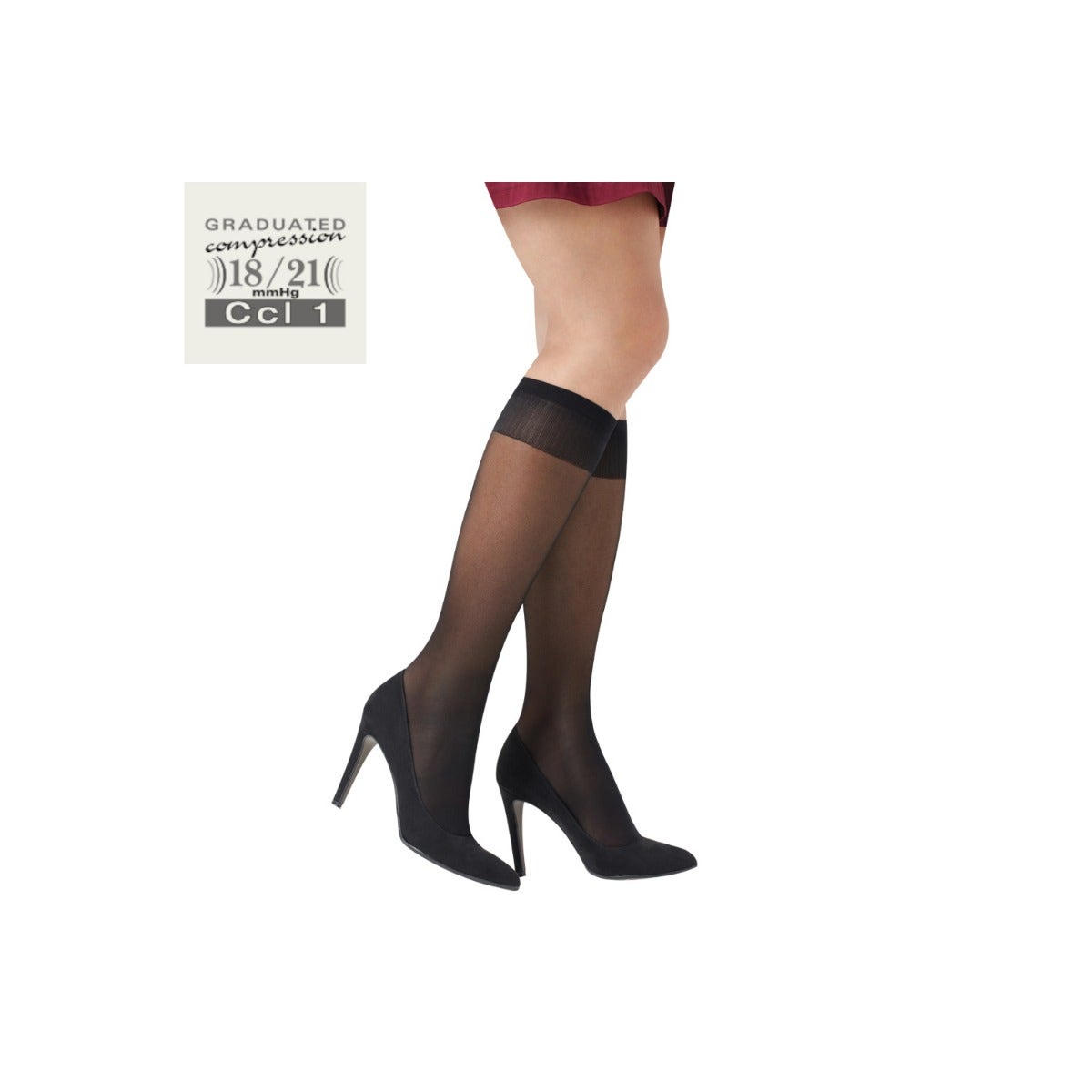 Solidea Miss Relax 140 Negro Cita Medias hasta la rodilla Talla 2M-1