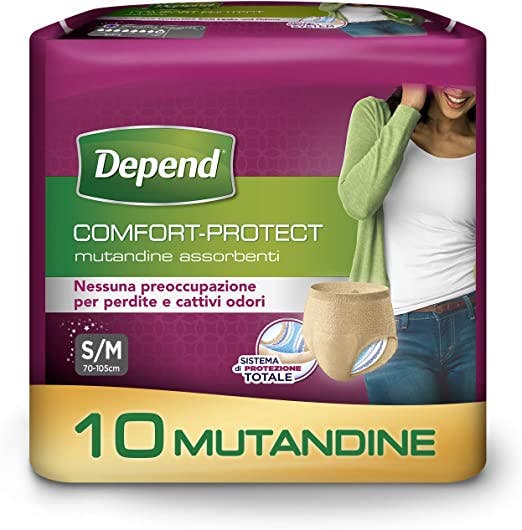 Depend Comfort-Protect Braguitas Absorbentes Mujer Talla S/M 10 Piezas-1
