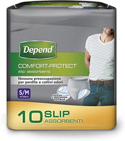 Calzoncillos Absorbentes Depend Comfort-Protect Hombre Talla S/M 10 Piezas-1