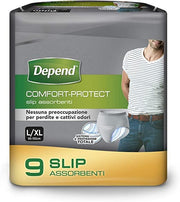 Calzoncillos absorbentes para hombre Depend Comfort-Protect Talla L / XL 9 piezas-1