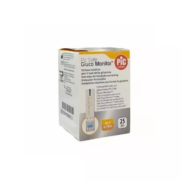 PicSafe Gluco Monitor Tiras reactivas Prueba de glucosa en sangre 25 tiras-1