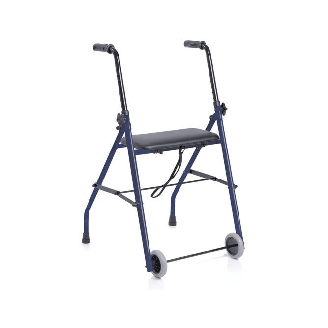 Andador Mopedia Plegable Acero 2 Ruedas 2 Pinchos Con Asiento RP682-1