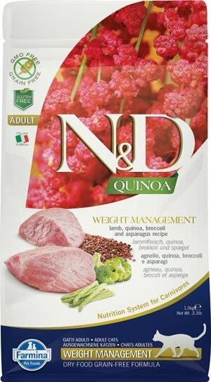 Farmin N&D Control de Peso Cordero y Quinoa para Gatos Adultos Bolsa 1,5kg-2