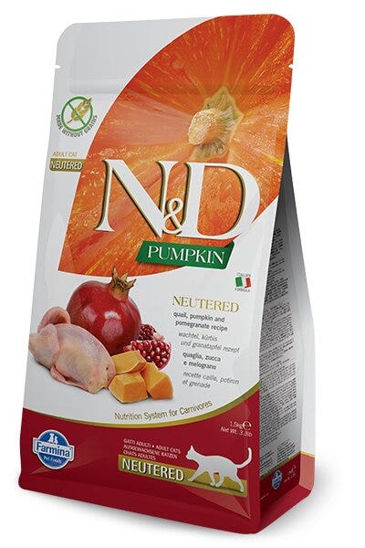 Farmina N&D Calabaza Codorniz Castrada Y Calabaza Gatos Adultos Esterilizados Bolsa 1,5kg-4