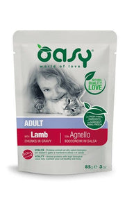 Oasy Bocados en Salsa para Gatos Adultos con Cordero 85g-1