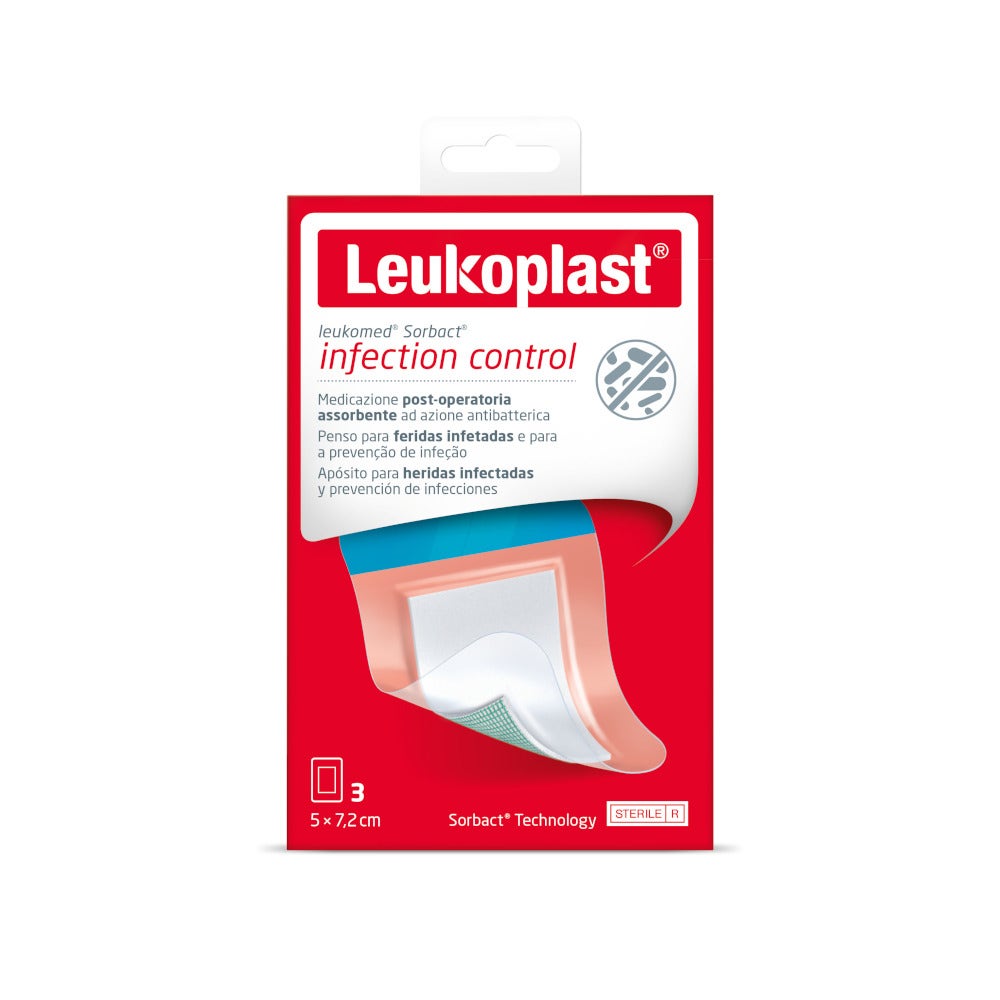 Leukomed Sorbact 3 Parches 5x7,2cm-3