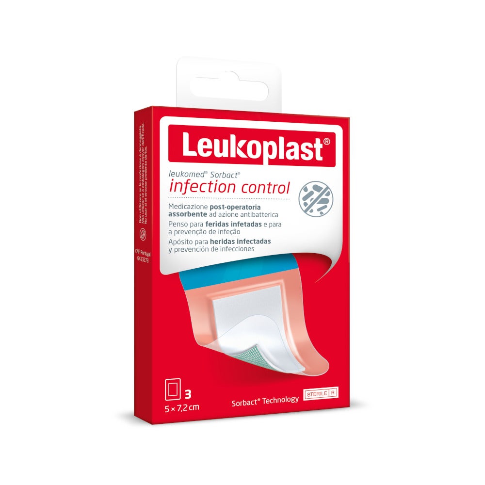 Leukomed Sorbact 3 Parches 5x7,2cm-4