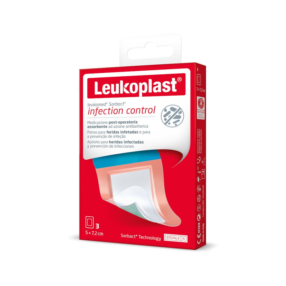 Leukomed Sorbact 3 Parches 5x7,2cm-5