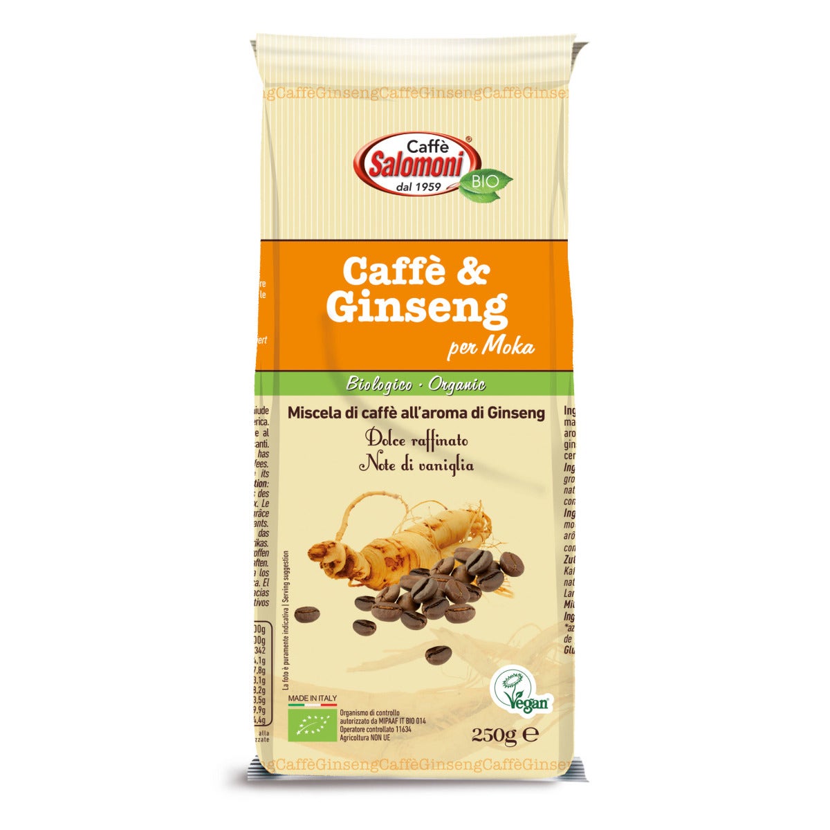 Salomoni Café Y Ginseng Bio Para Moka 250g-1