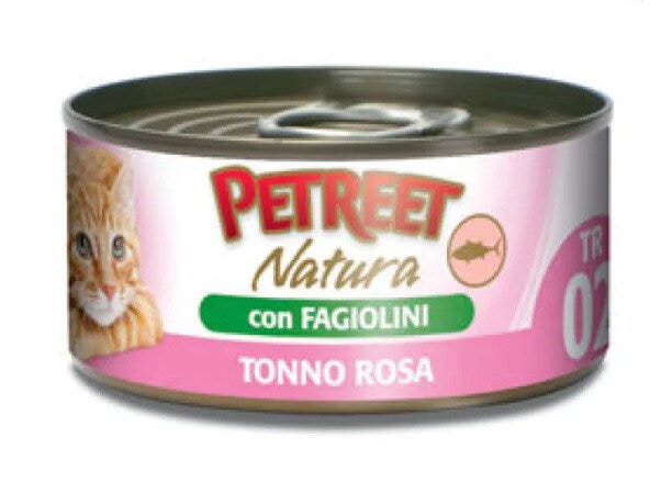 Petreet Atún Rosado con Judías Verdes Comida Húmeda para Gatos Adultos Tarro 140g-3