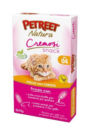 Petreet Natura Snacks Cremosos De Pollo Con Zanahorias Snacks Para Gatos Adultos 6 Piezas-2