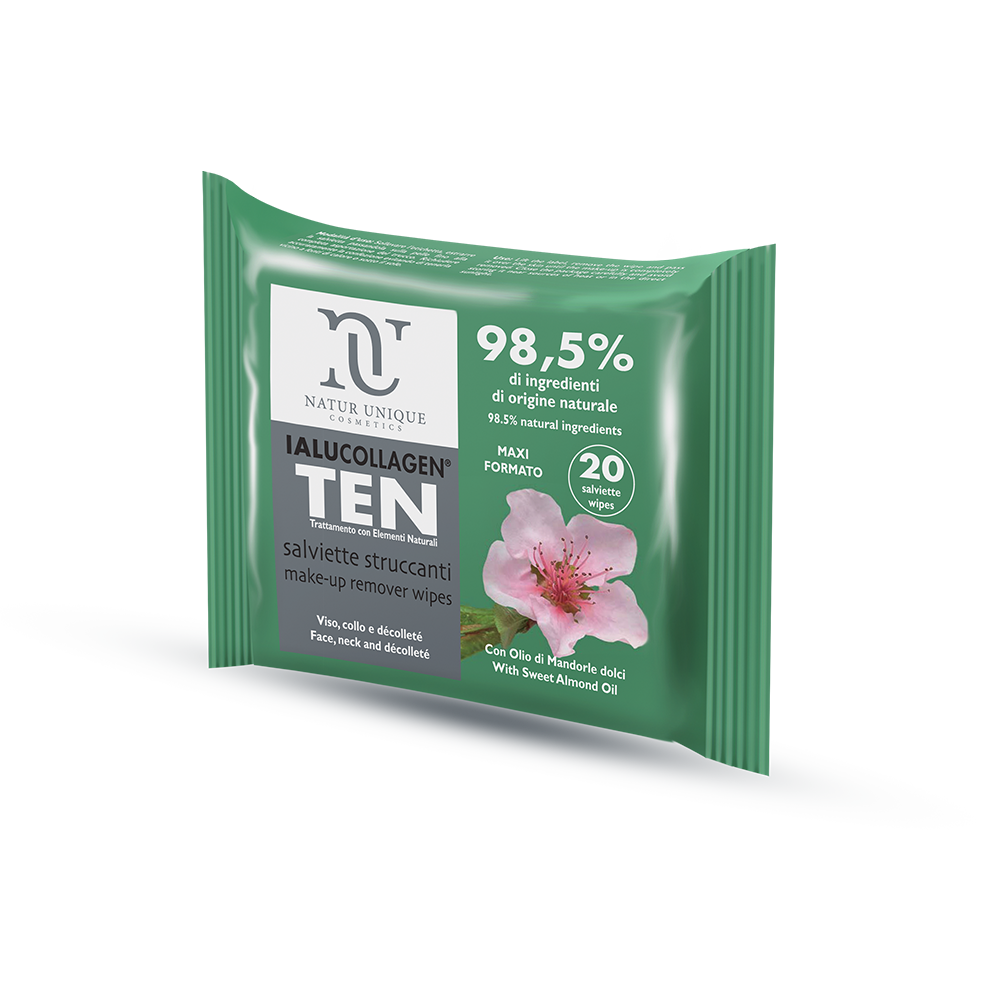 Natur Unique Ialucollagen Ten Toallitas Limpiadoras Rostro 20 Unidades-1