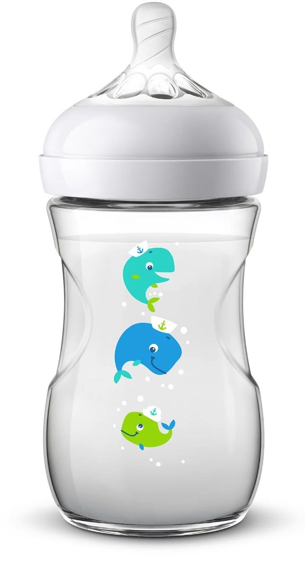Philips Avent Biberón Ballenas Naturales 1M+ 260ml-1