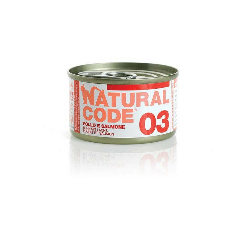 Natural Code 03 Pollo e Verdure Gatti Adulti Lattina 85g-1