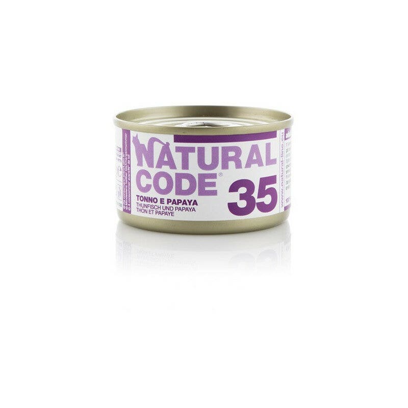 Natural Code 35 Tonno e Papaya Gatti Adulti Lattina 85g-1