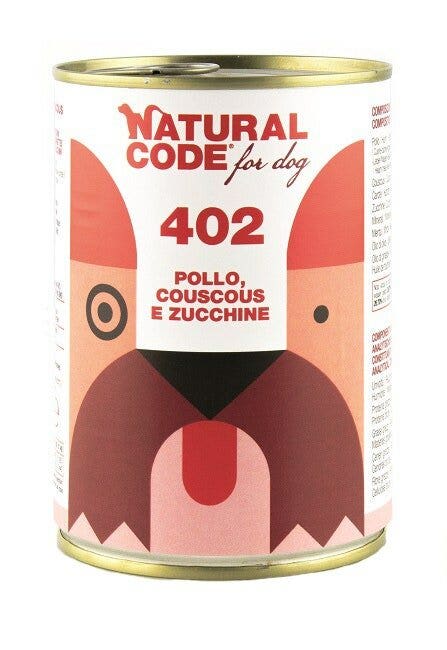 Natural Code 402 Comida Húmeda Con Pollo/Cuscús/Calabacín Para Perros Adultos Tarro 400g-2