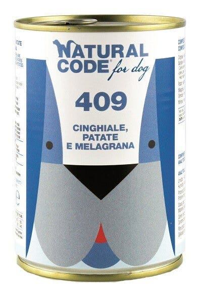 Natural Code 409 Comida Húmeda Con Jabalí/Patatas/Granada Para Perros Adultos Tarro 400g-2