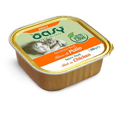 Oasy Wet Delicioso Paté Rico en Pollo Comida Húmeda para Gatos Adultos 100g-1