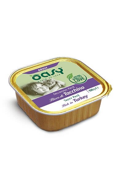 Oasy Delicioso Paté para Gato Adulto Rico en Pavo 100g-1