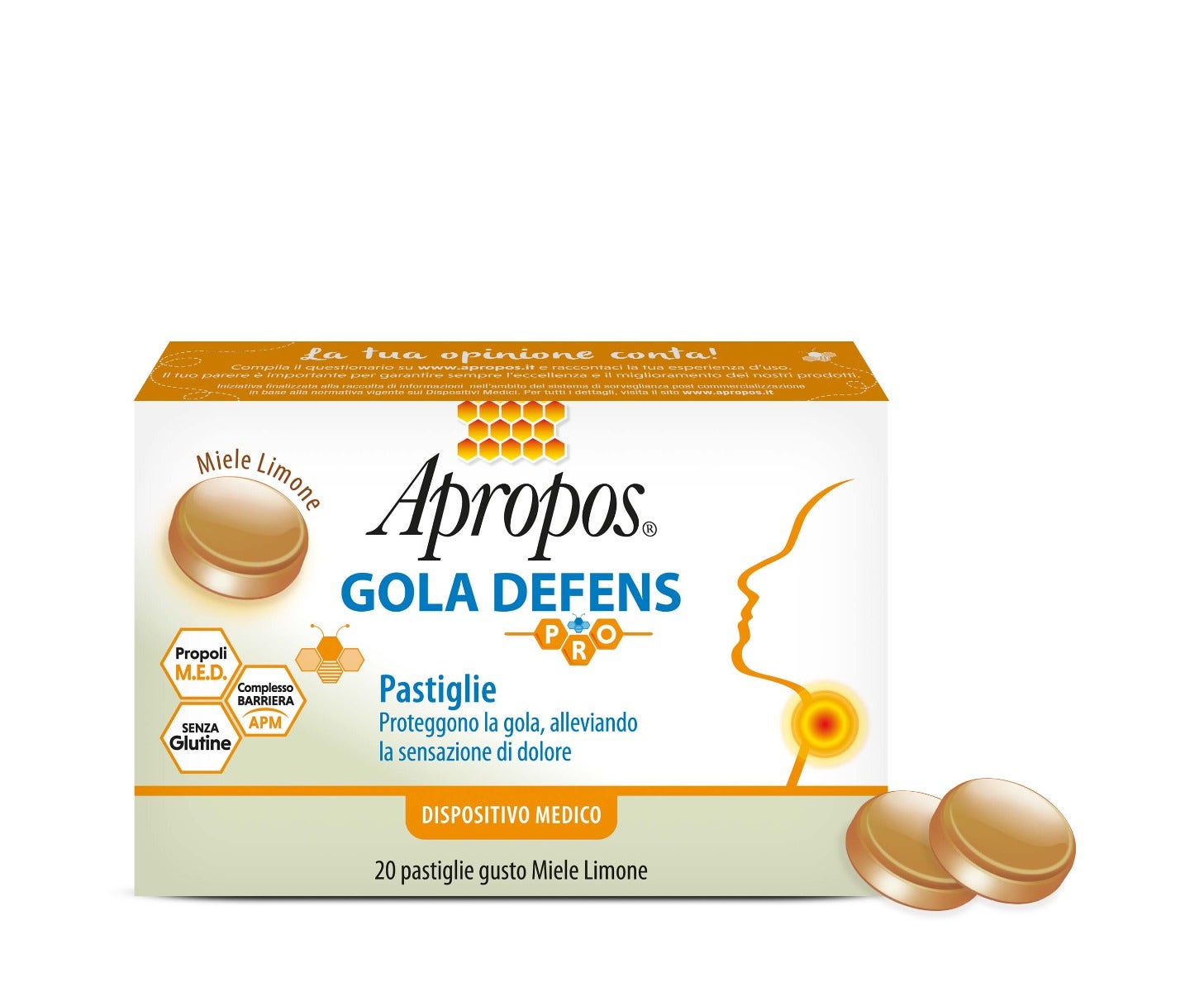 Apropos Throat Defense Pro 20 Pastillas Miel Limón-5