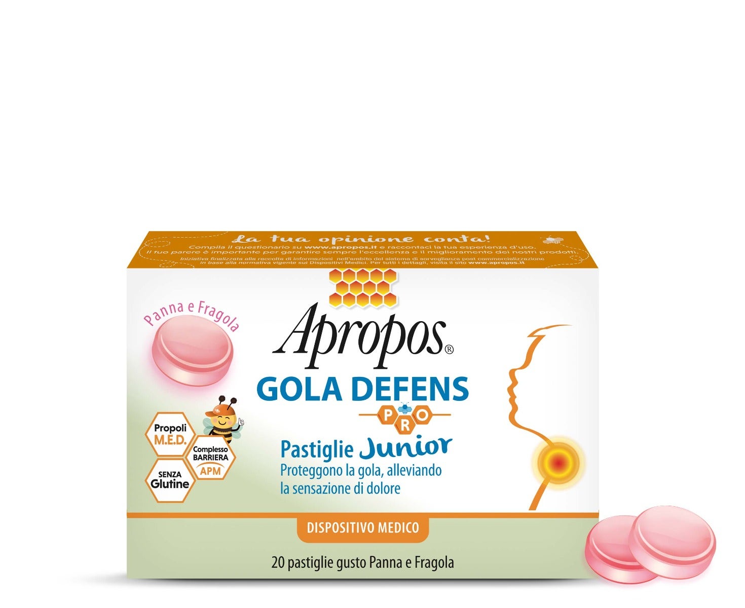 Apropos Gola Defense Pro Junior 20 Pastillas de Crema y Fresa-3