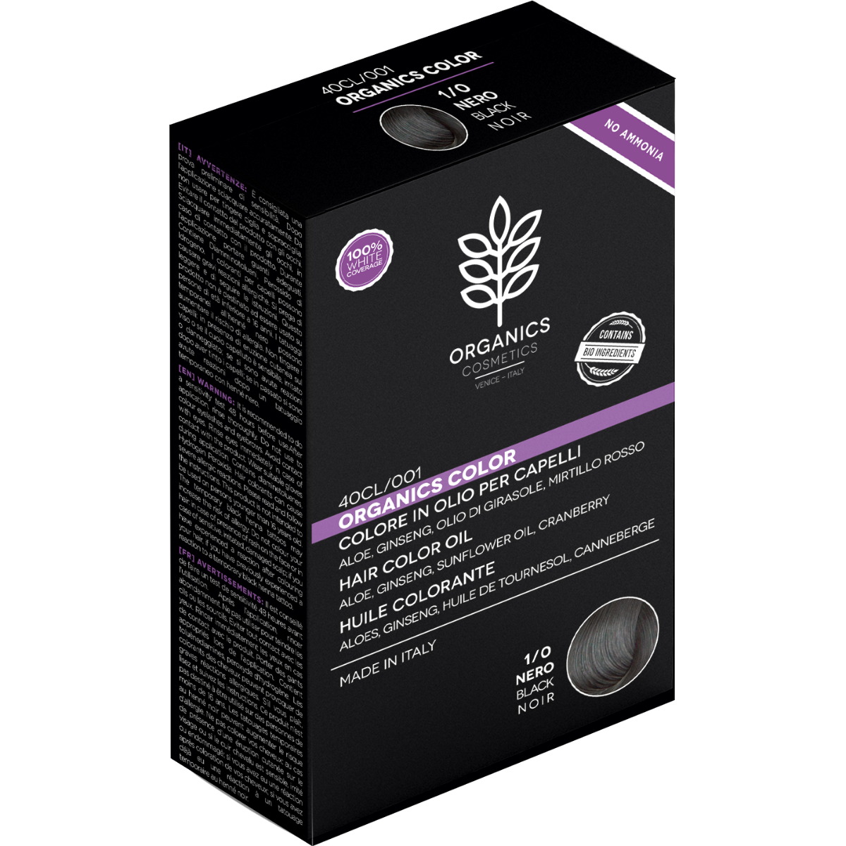 Organics Cosmetics Tinte En Aceite 1/0 Negro-1