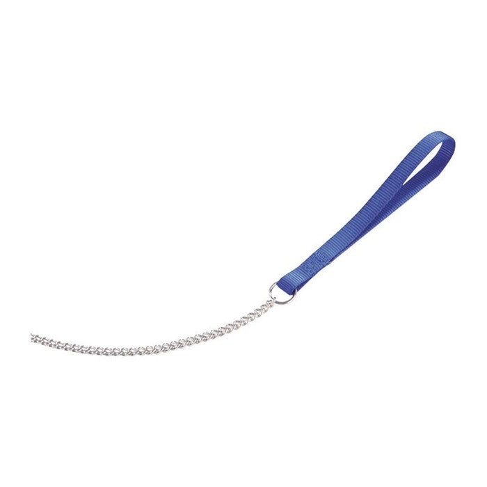 Correa Camon Nylon Con Cadena De Acero Para Perros Color Azul 2x800mm-1