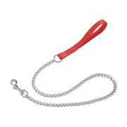 Correa Camon Nylon Con Cadena De Acero Para Perros Color Rojo 2x800mm-1