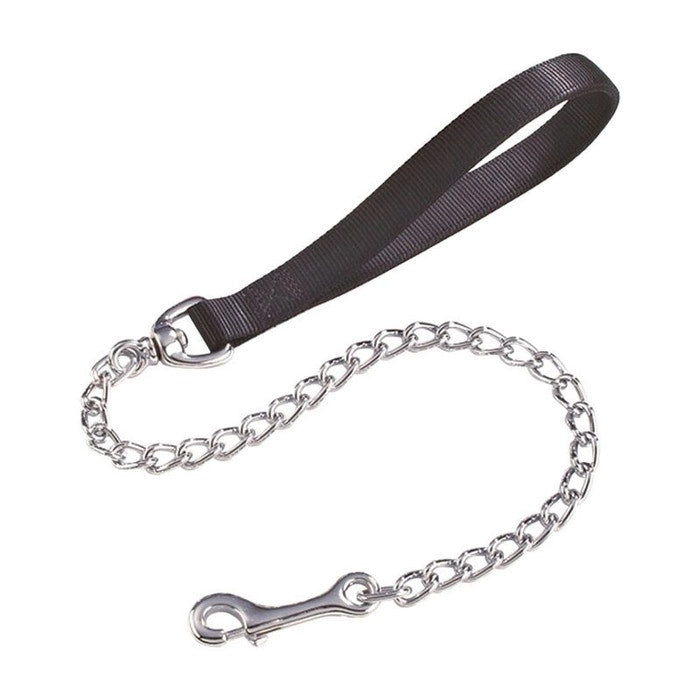 Correa Camon Nylon Con Cadena De Acero Para Perros Color Negro 2,5x800mm-1