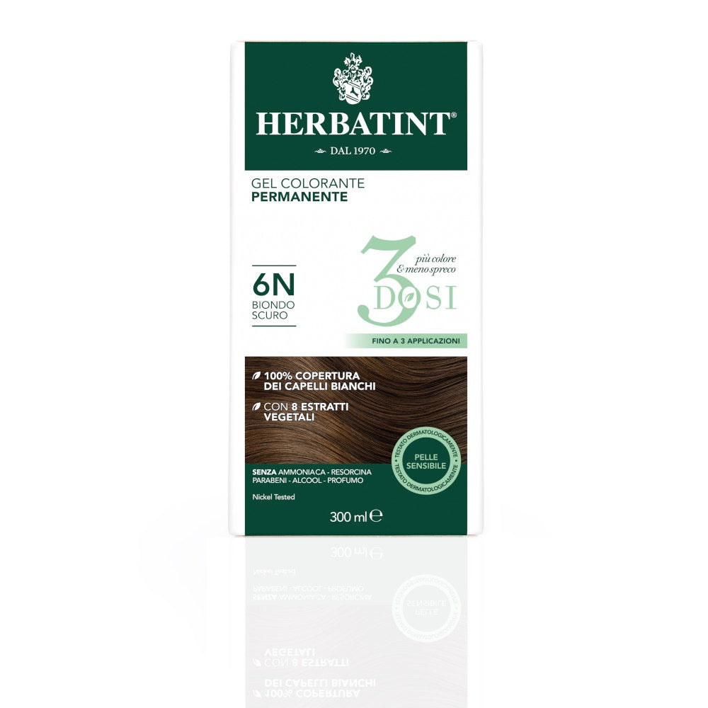 Herbatint Gel Permanente Tinte Capilar 6N Rubio Oscuro 300ml 3 Dosis-4