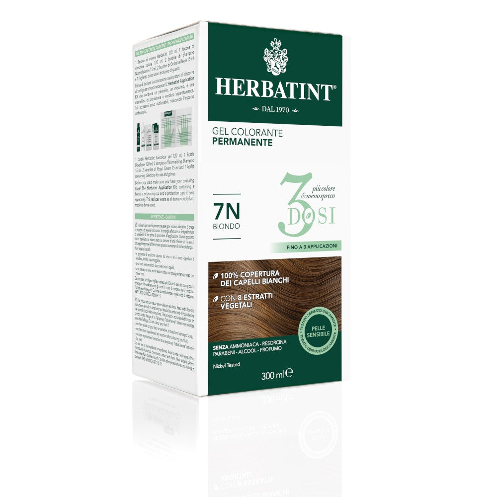 Herbatint Gel Permanente Tinte Capilar 7N Rubio 300ml 3 Dosis-6
