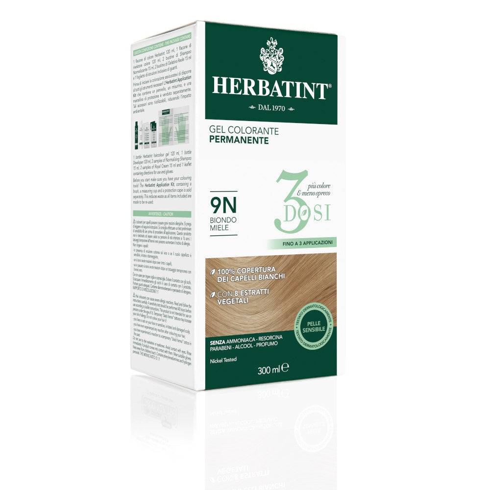 Herbatint Tinte Permanente Gel 9N Rubio Miel 3 Dosis 300ml-1