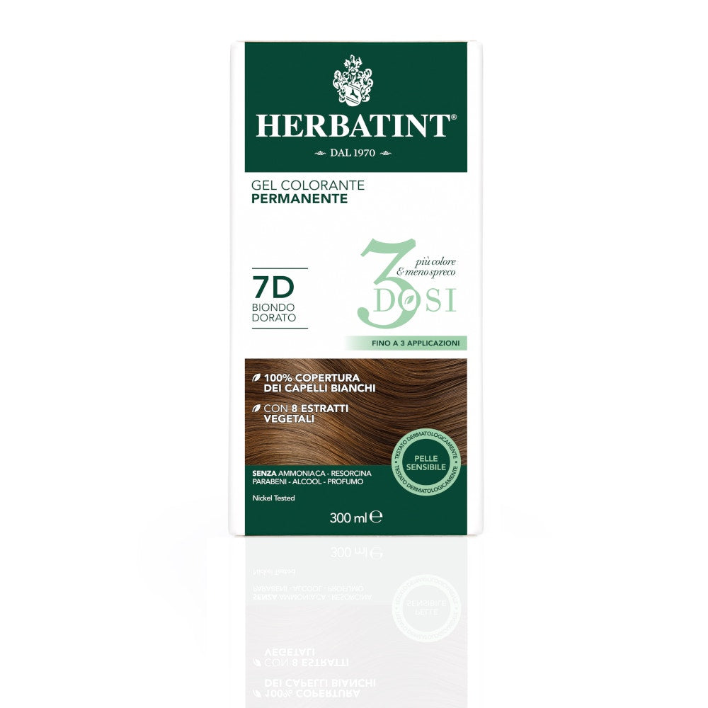 Herbatint Gel Permanente Tinte Capilar 7D Rubio Dorado 300ml 3 Dosis-8