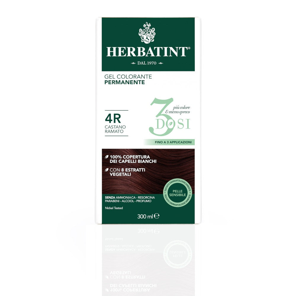Herbatint Tinte Capilar Gel Permanente 4R Castaño Cobrizo 3 Dosis 300ml-4