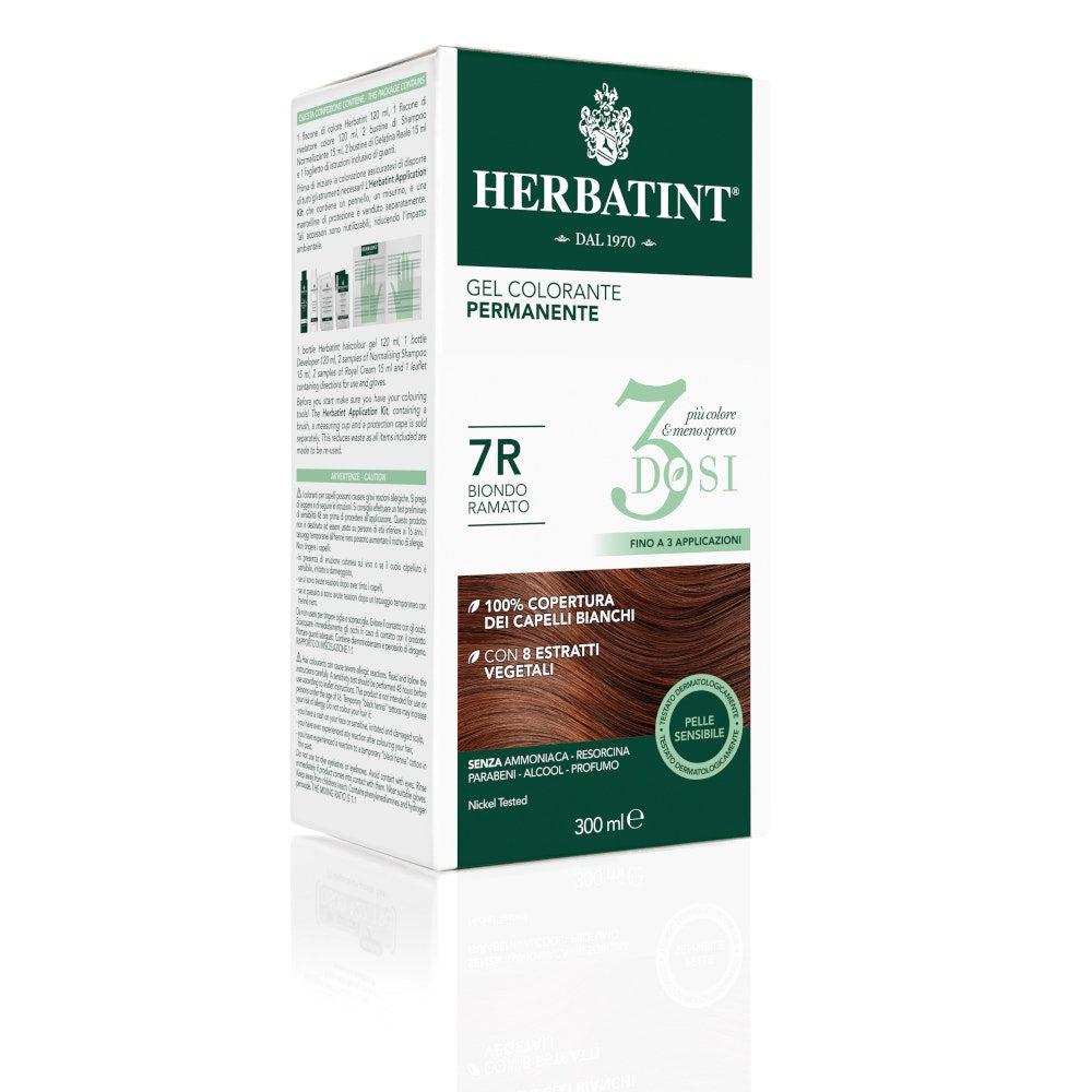 Herbatint Tinte Capilar Gel Permanente 7R Rubio Castaño 3 Dosis 300ml-2