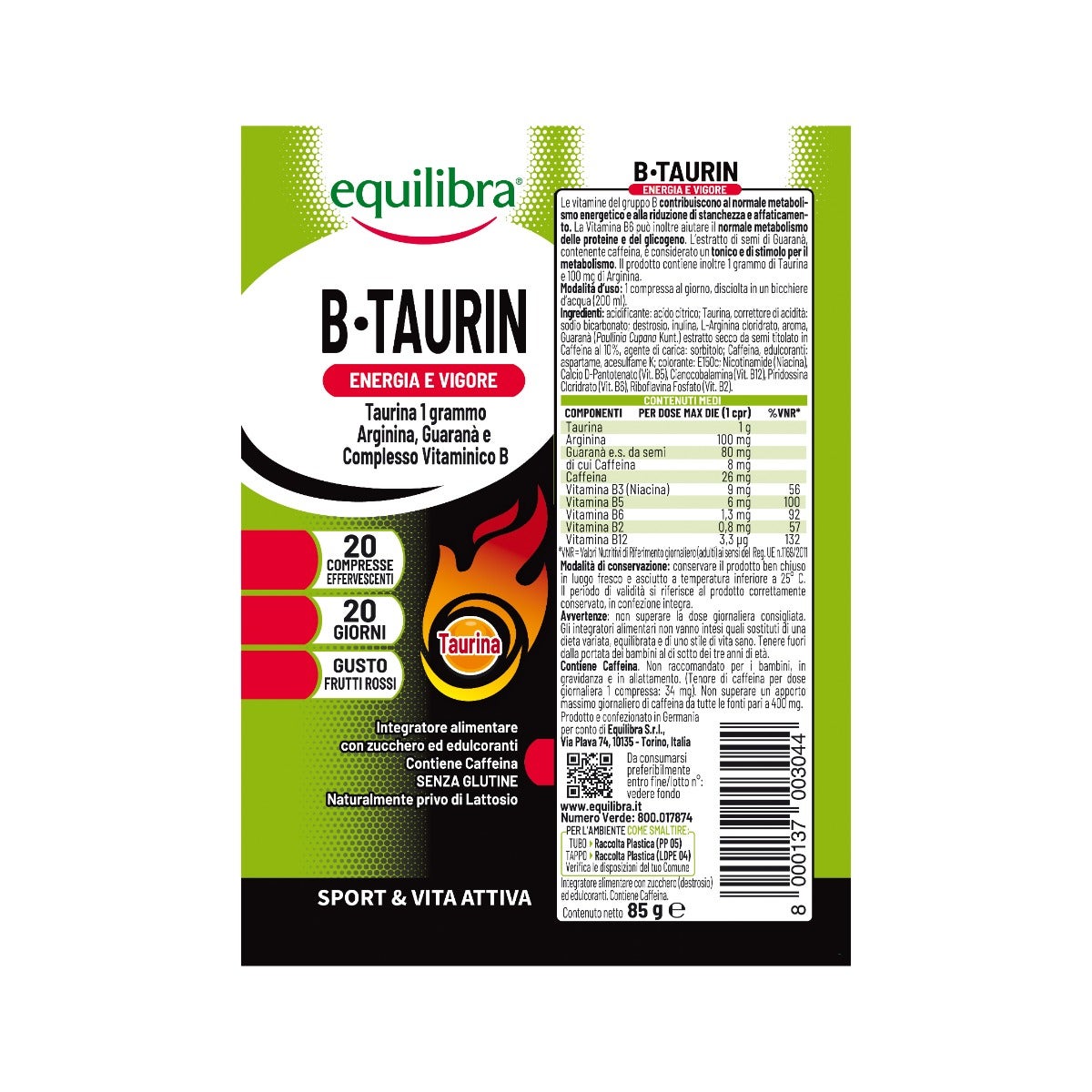 Equilibra B Taurina 20 Comprimidos Efervescentes-6