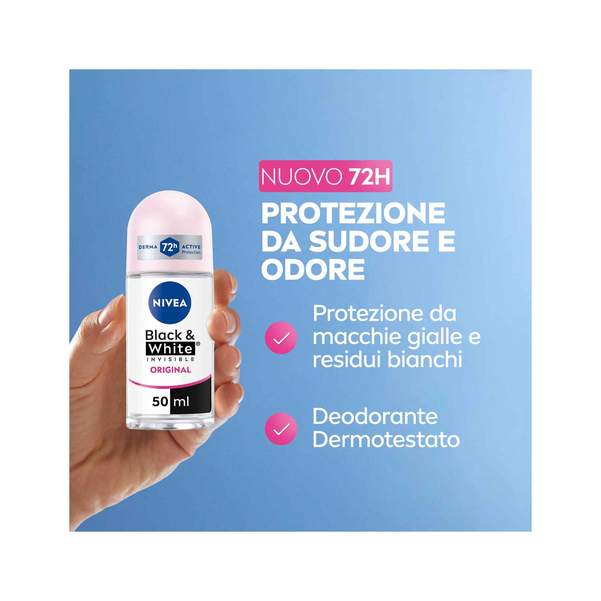 Nivea Desodorante Black&White Invisible Original Roll On 50ml-2