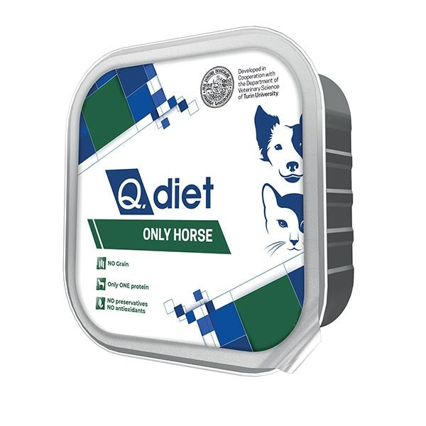 Q.Vet Q Diet Only Comida Húmeda Para Caballos Con Caballo Para Perros/Gatos Adultos 85g Tarrina-1