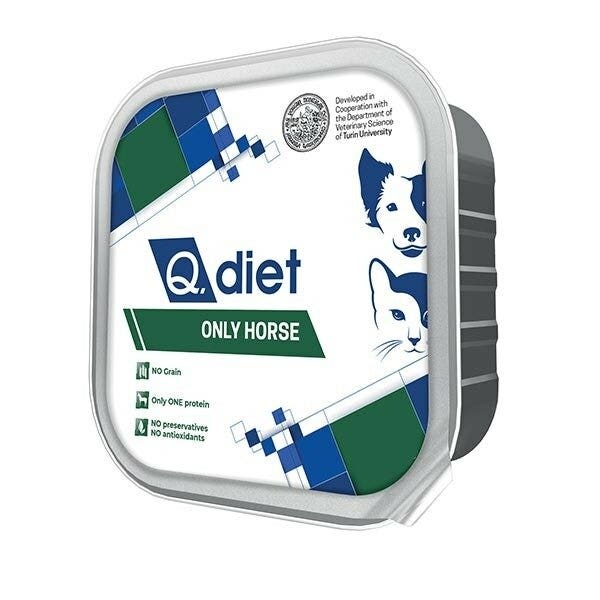 Q.Vet Q Diet Only Comida Húmeda Para Caballos Con Caballo Para Perros/Gatos Adultos 85g Tarrina-2