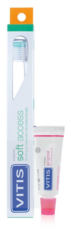 Cepillo de dientes Vitis Soft Access + Pasta de dientes Vitis Gingival 15ml-2