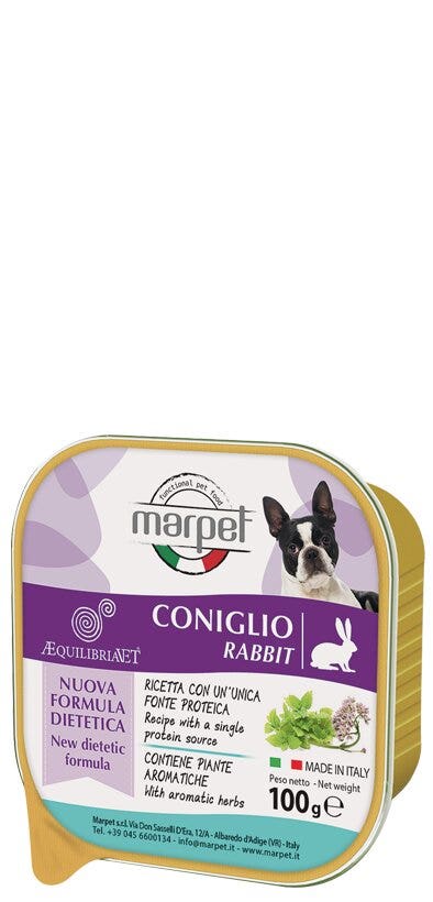 Marpet Aequilibriavet Conejo Comida Húmeda Para Perros Adultos Bandeja 100g-2