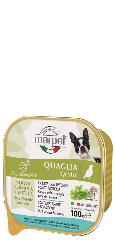 Marpet Aequilibriavet Codorniz Comida Húmeda Para Perros Adultos Tarrina 100g-2