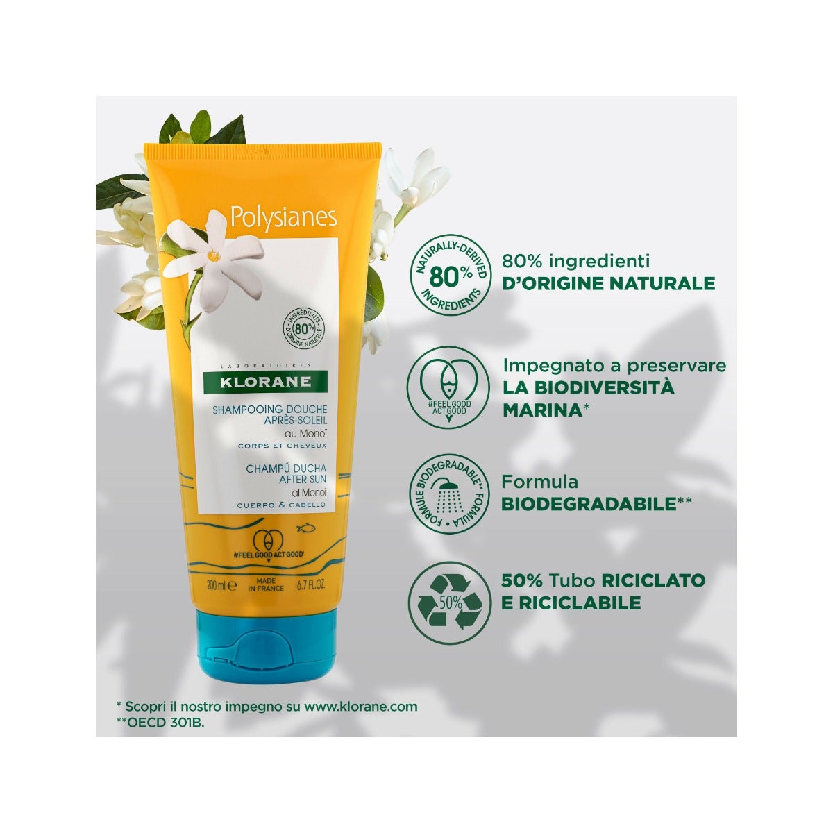 Klorane After Sun Champú Ducha Corporal Capilar 200ml-5