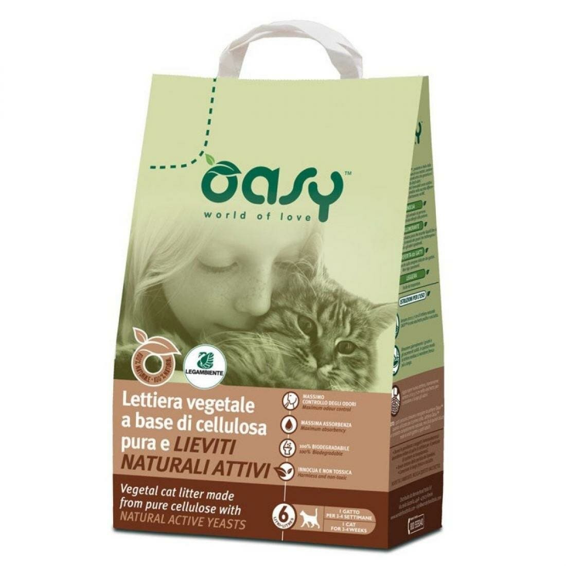 Arena Vegetal Oasy Celulosa y Levadura Natural 6 Litros-3