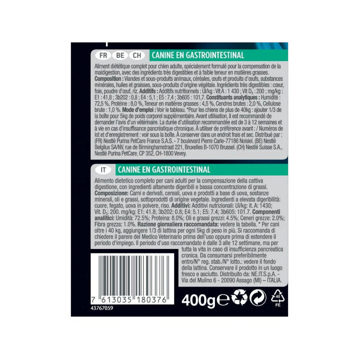 Purina Pro Plan Veterinary Diets Wet Dog EN Gastrointestinal Lata 400g-3