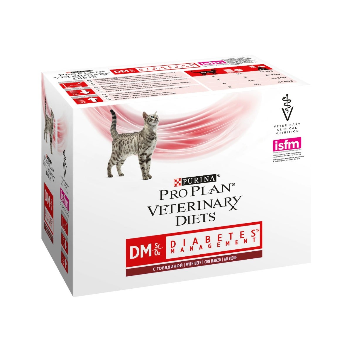 Purina Pro Plan Veterinary Diets Wet Multipack Cat DM Diabetes Management St/Buey Beef 10 Sobres-0