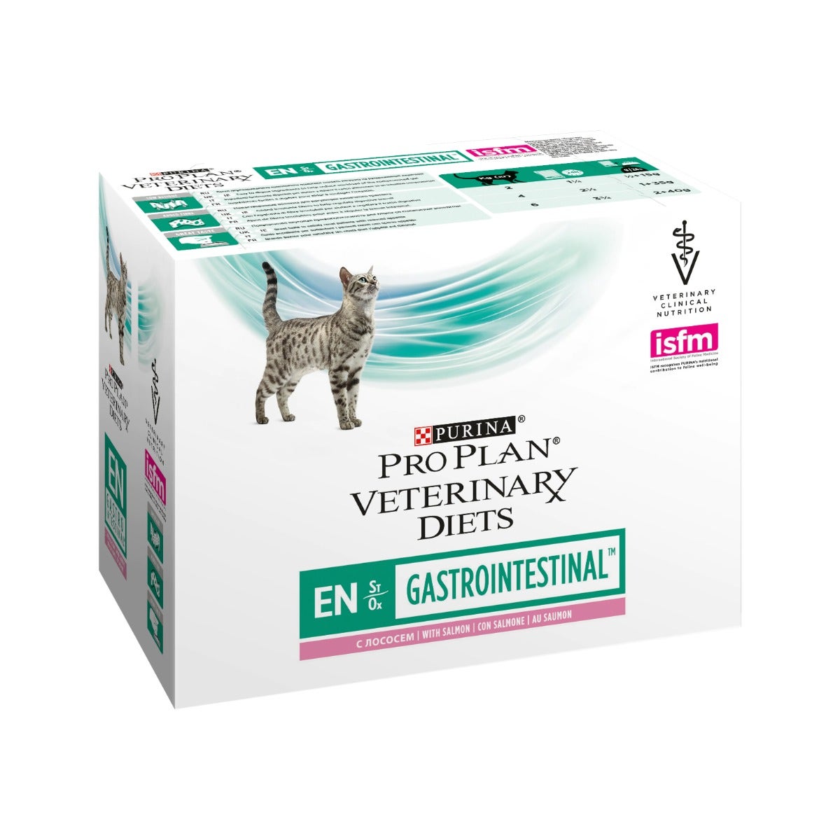 Purina Pro Plan Veterinary Diets Multipack Wet Cat EN Gastrointestinal St/Buey Salmón 10 Sobres-1