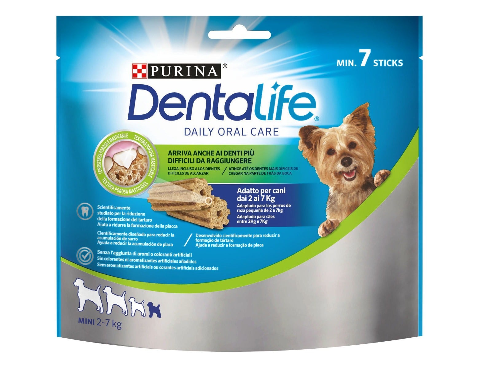 Purina Dentalife Snack Daily Oral Care para perros 2 - 7 kg Tamaño Mini 7 Stick-0